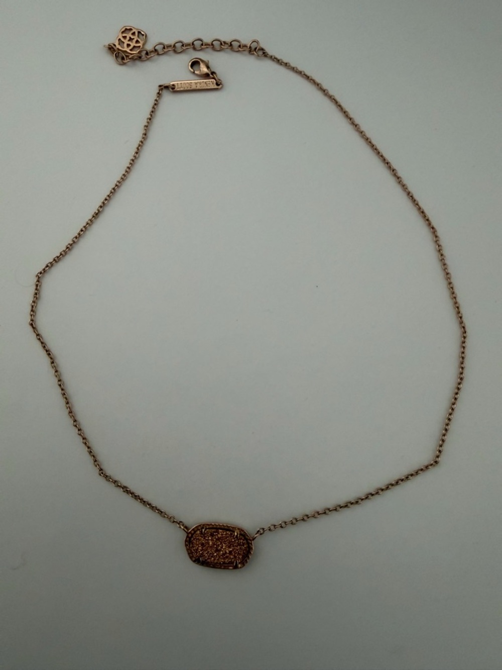 Kendra Scott Rose Gold Druzy Pendant Necklace